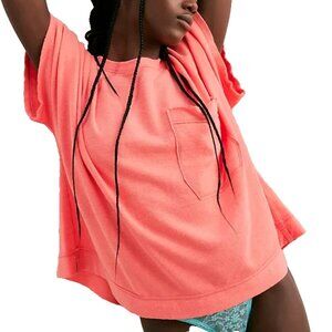 Free People Intimately Staycation Sleep Tee Top Women Size XL Neon Pink